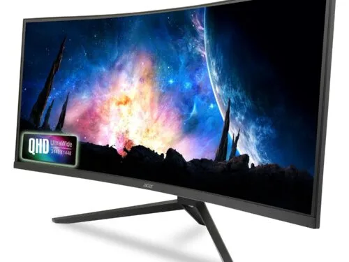 Acer ED343CUR 34 Inch UWQHD (3440x1440) Pixels VA Panel 1000R Curved Backlight LED Monitor I 1 MS, 180Hz Refresh