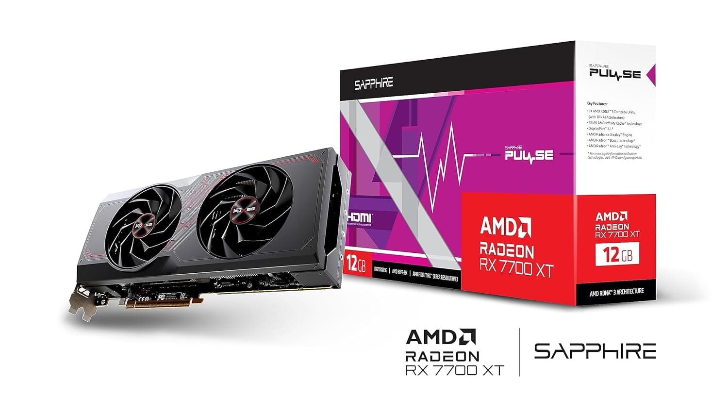 Sapphire Pulse AMD Radeon™ RX 7700 XT Gaming 12GB Graphics Card ...