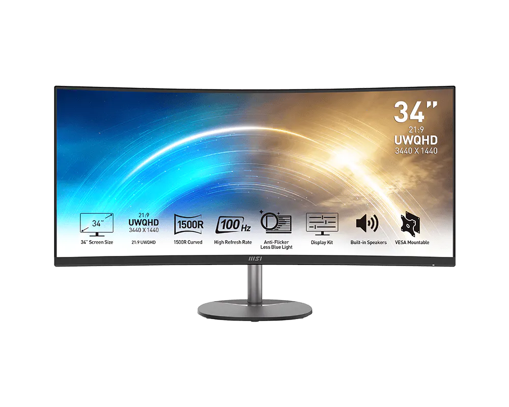 MSI PRO MP341CQ E12 34 Inch Professional Monitor