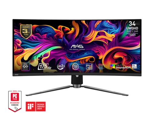 Msi MAG 341CQP QD-OLED 34-Inch UWQHD Curved Gaming Monitor