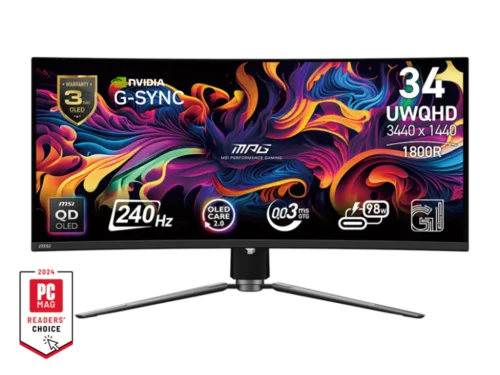 MSI MPG 341CQPX QD-OLED UWQHD 2K Curved Gaming Monitor
